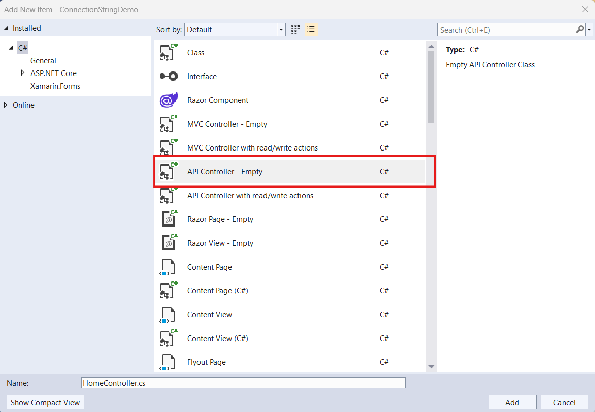 Create API controller