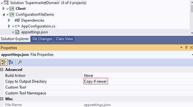 Copy to Output Directory